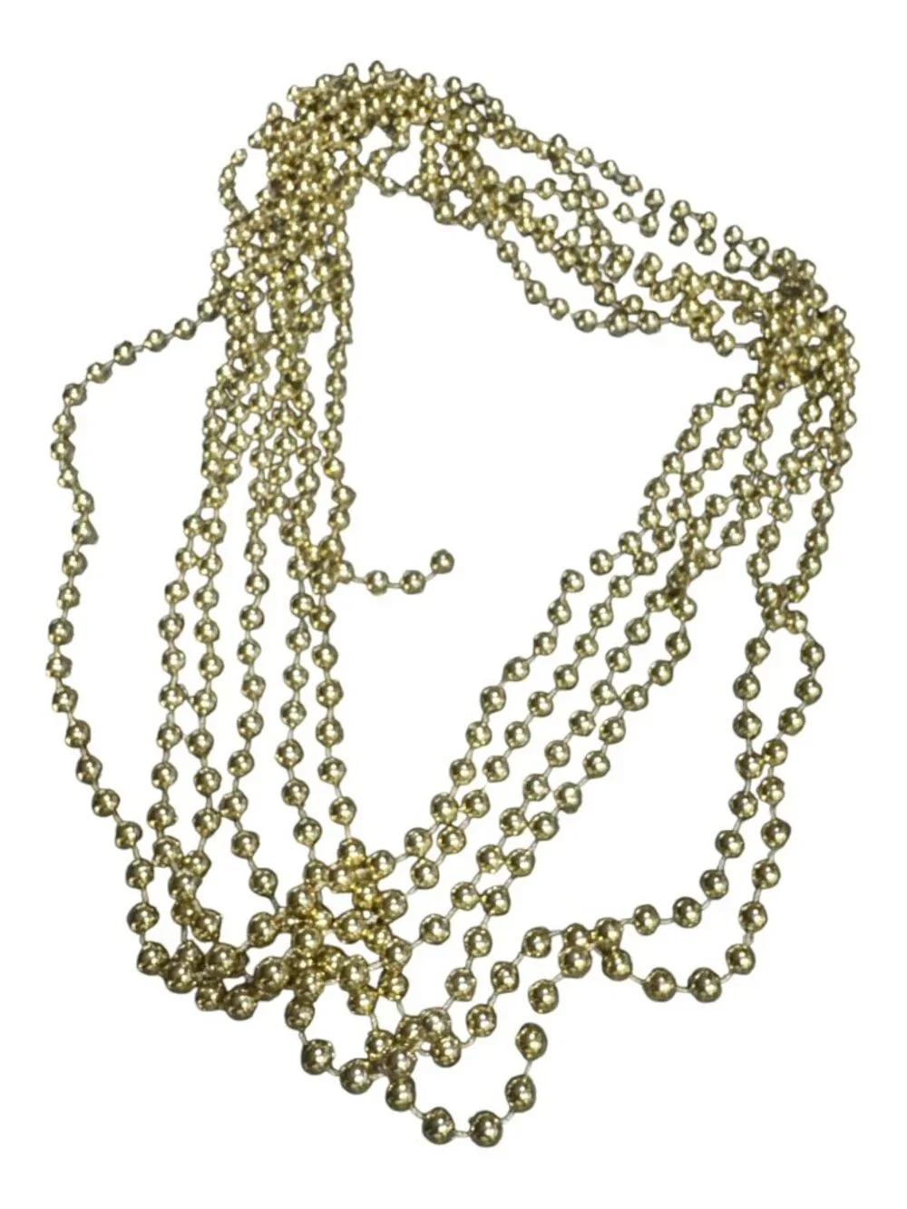 Gold Beaded Necklace Strand 210 inches for Events Decorations & Costumes